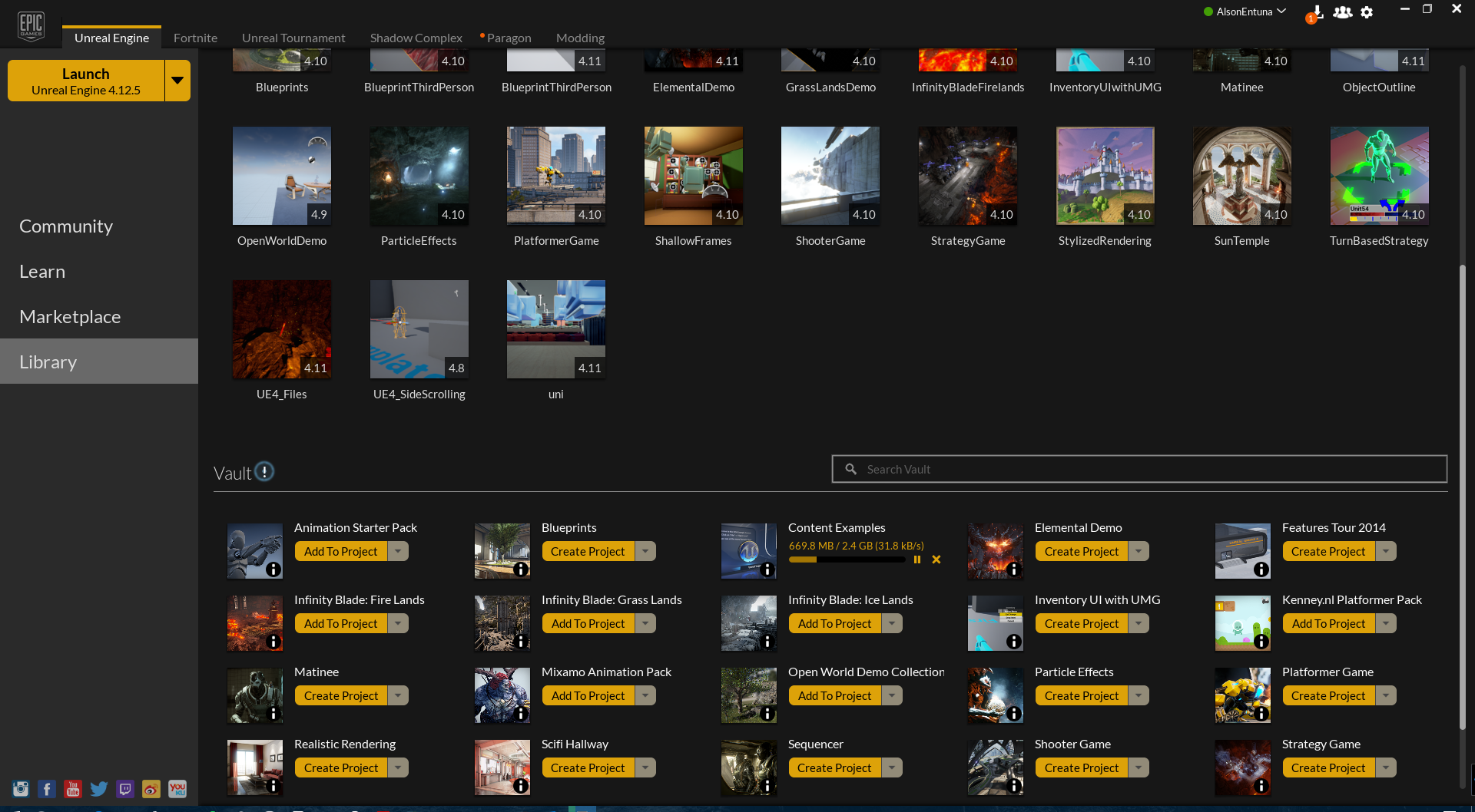 Updated Epic Games Launcher